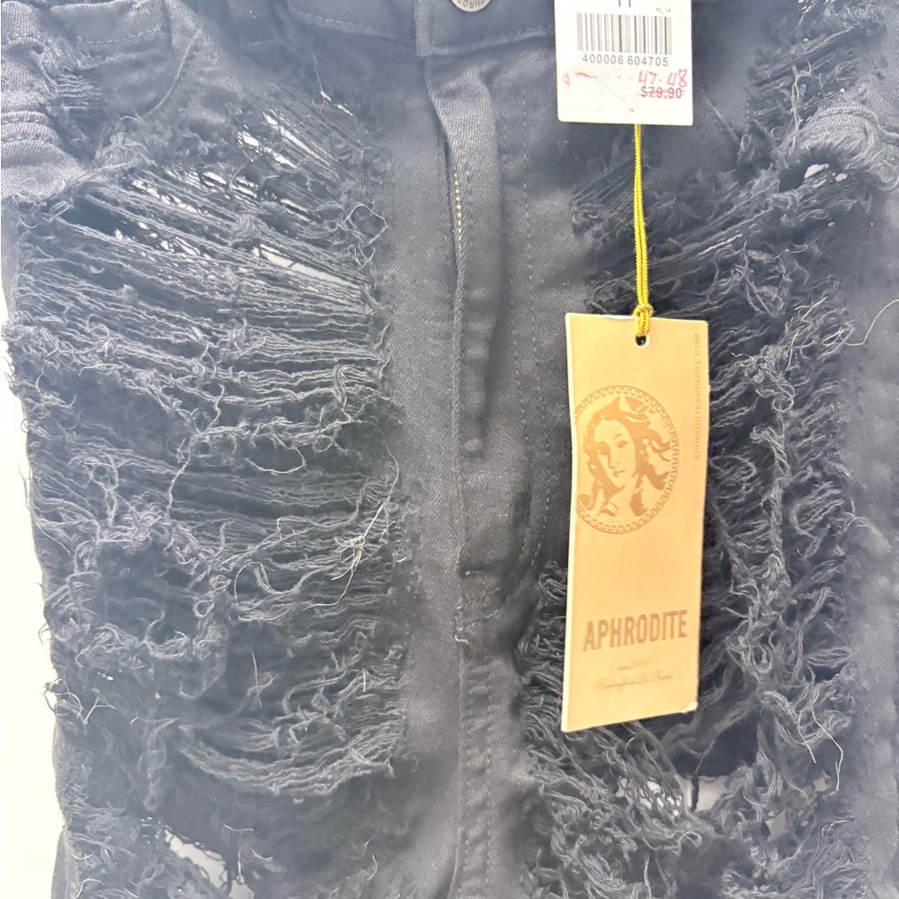 Aphrodite Charcoal Distressed Denim Sz 30 Brand New - Picture 12 of 15